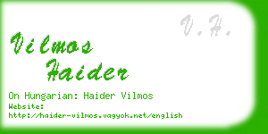 vilmos haider business card